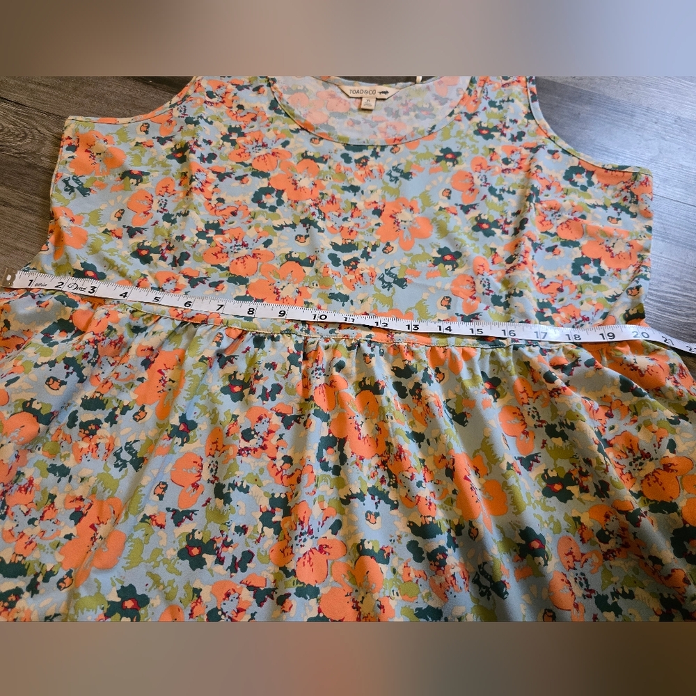 NWT Toad & Co Crusher Tiered Dress Papaya Geranium Print XL - Picture 7 of 10